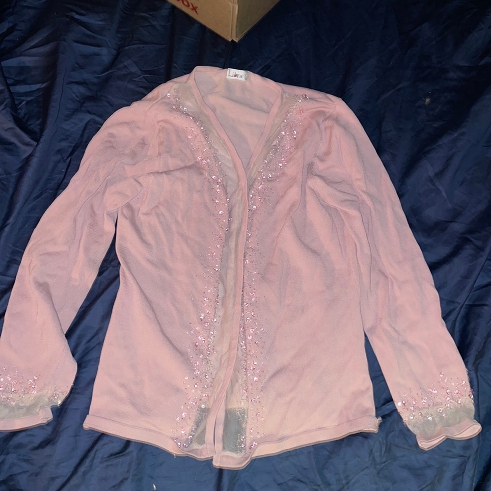Light pink beaded cardigan size small